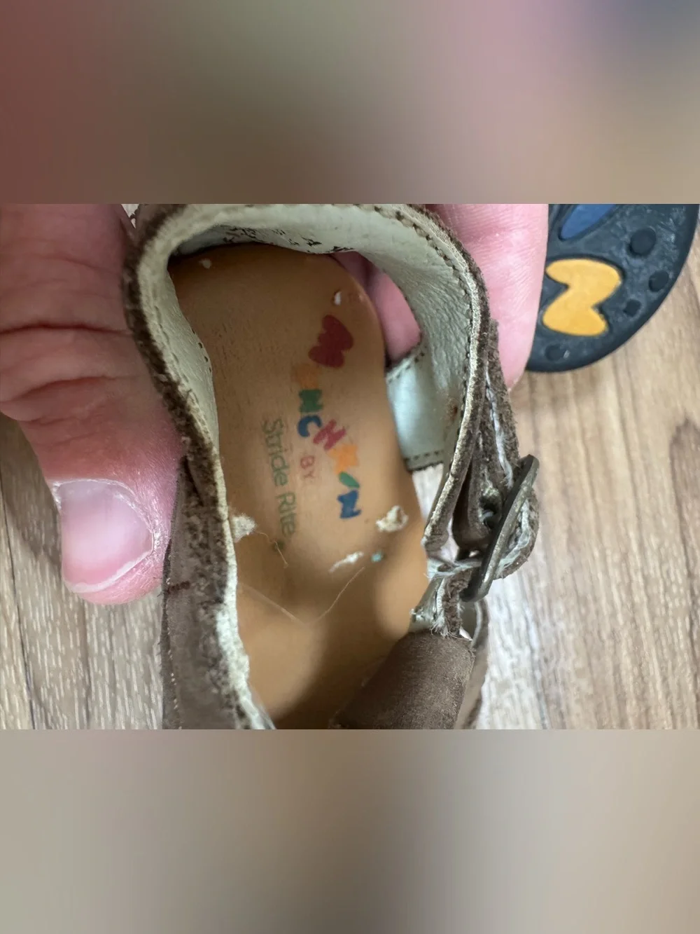 Munchkin Stride Rite Sz 4 Toddler Brown Leather Sandals with Colorful Embroidery